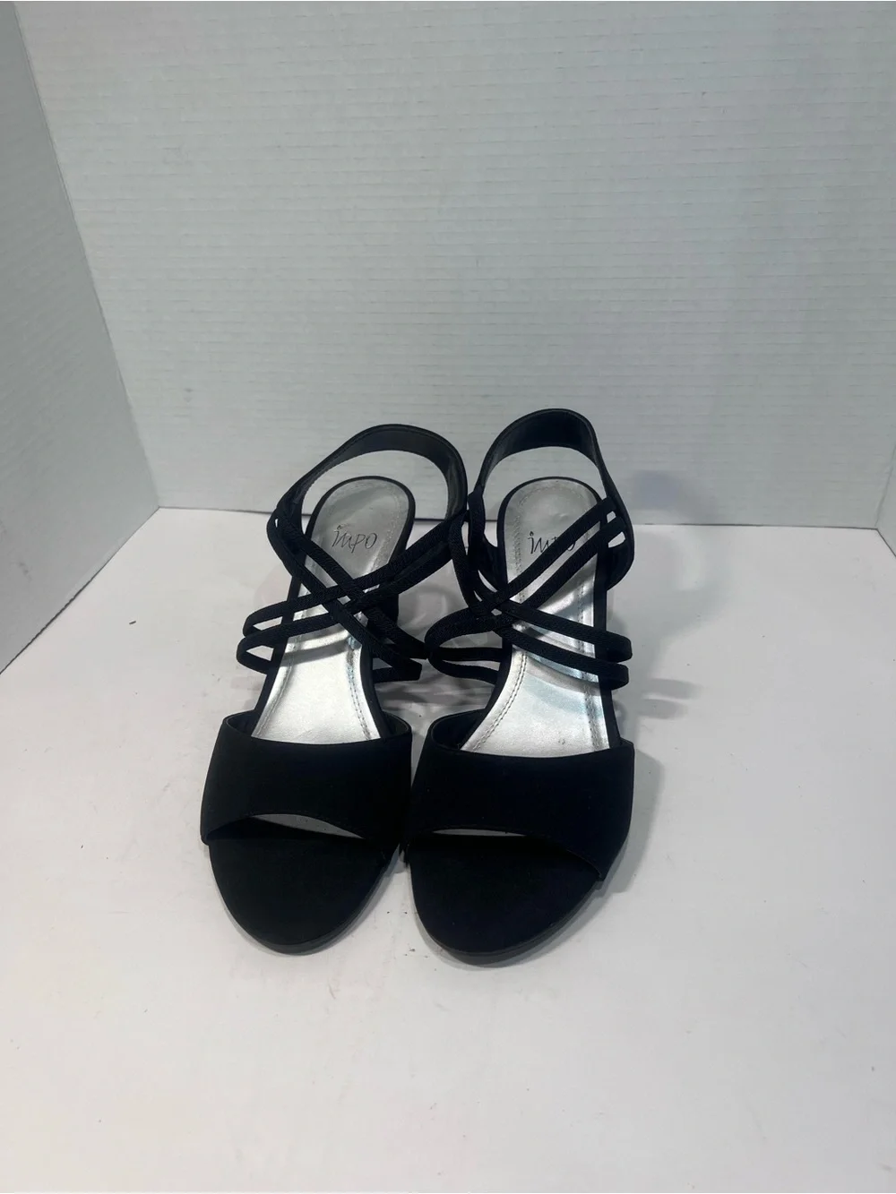 Impo Black Strappy Wedge Espadrilles